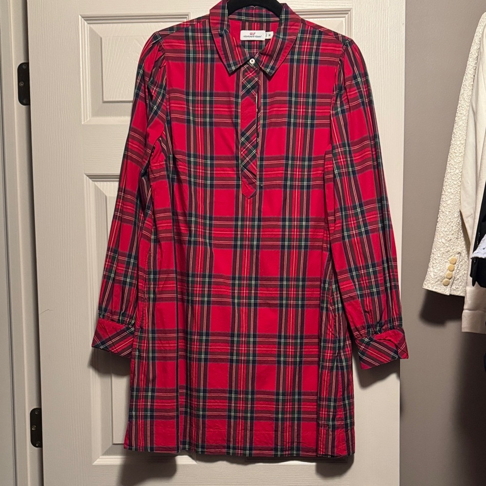 Vineyard Vines Red Plaid Mini Dress